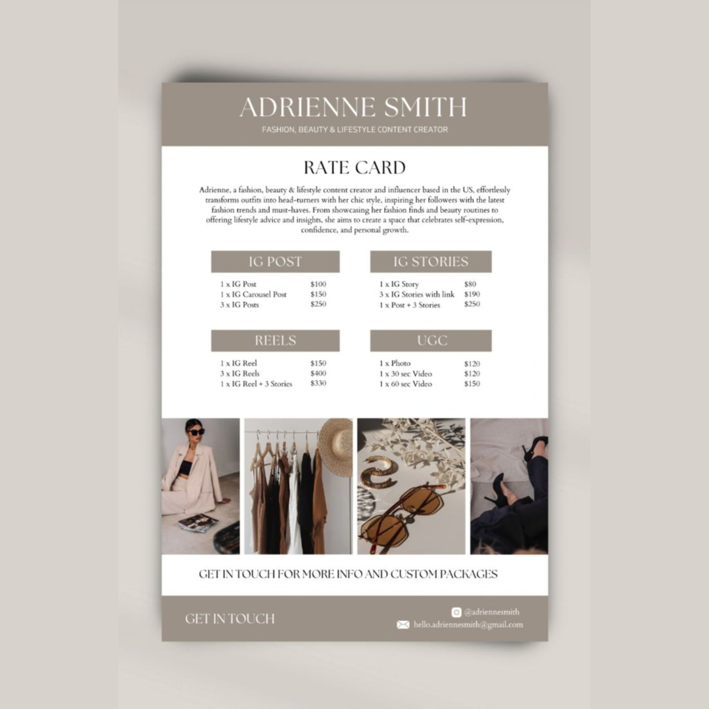 rate cards