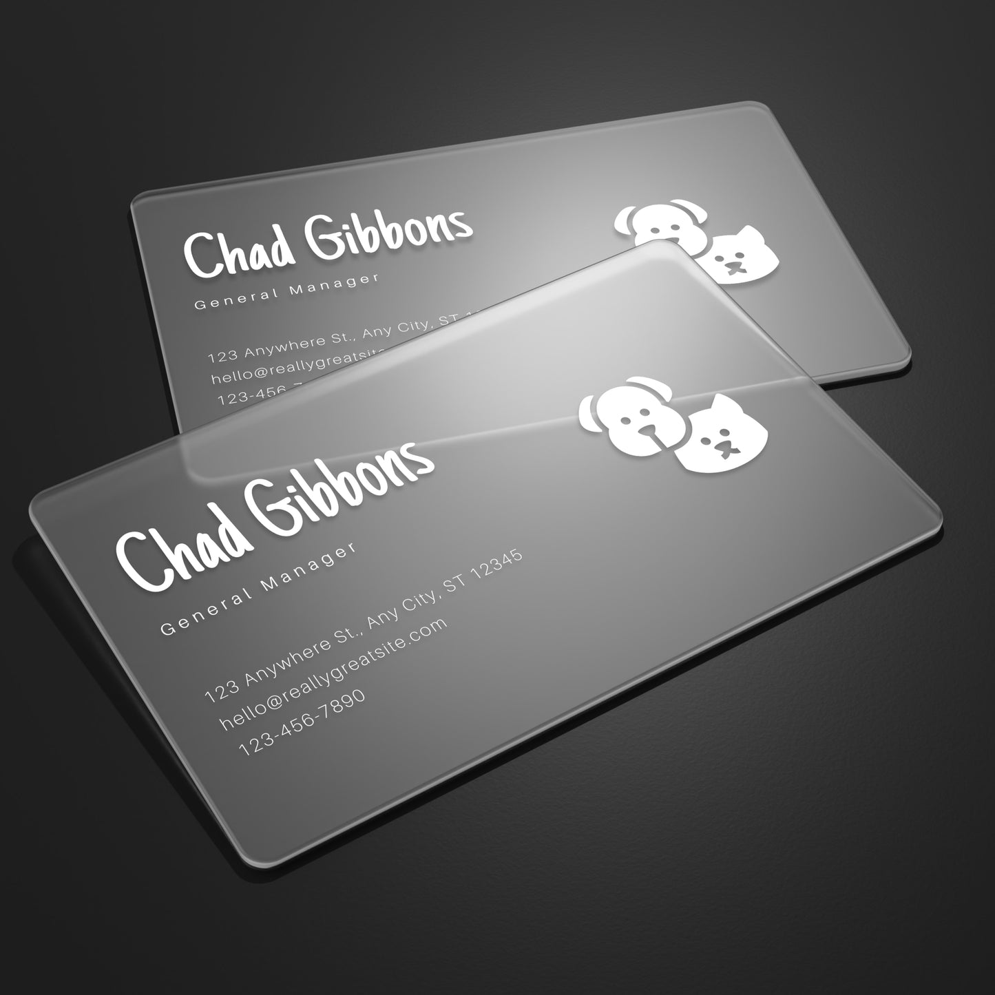 transparent visiting cards