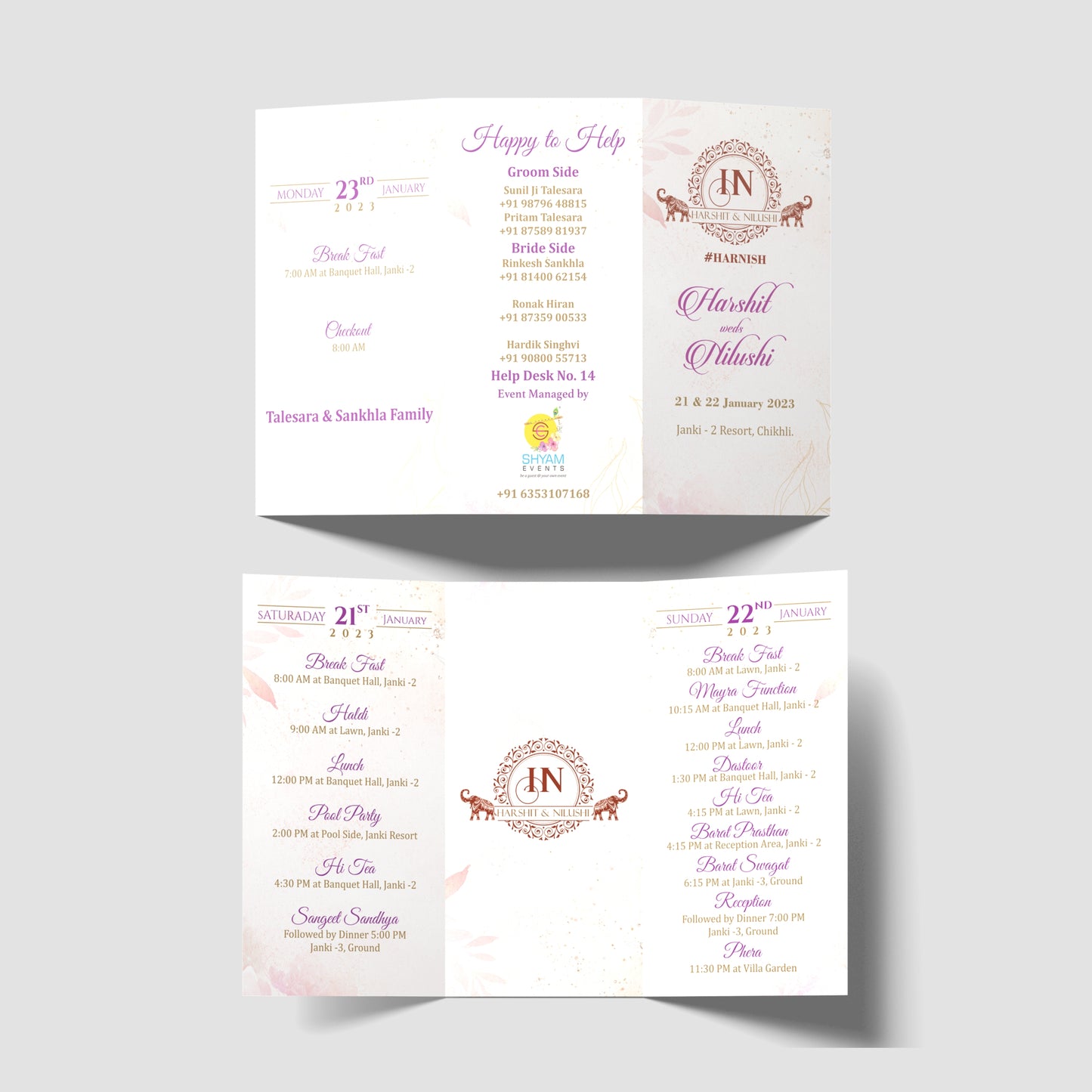 wedding programmes