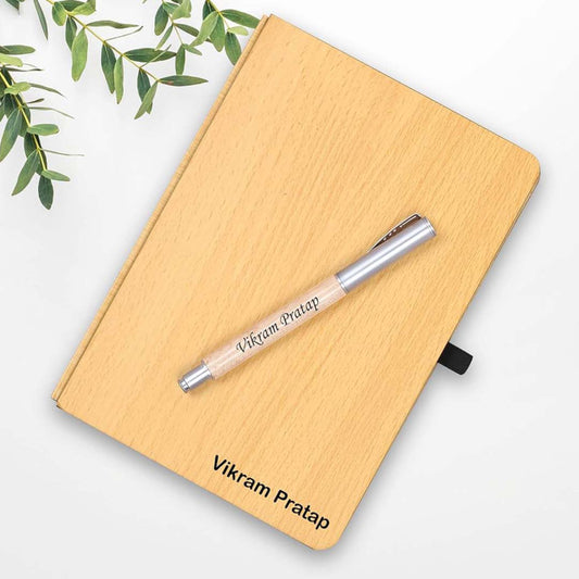Wooden Diary with Pen